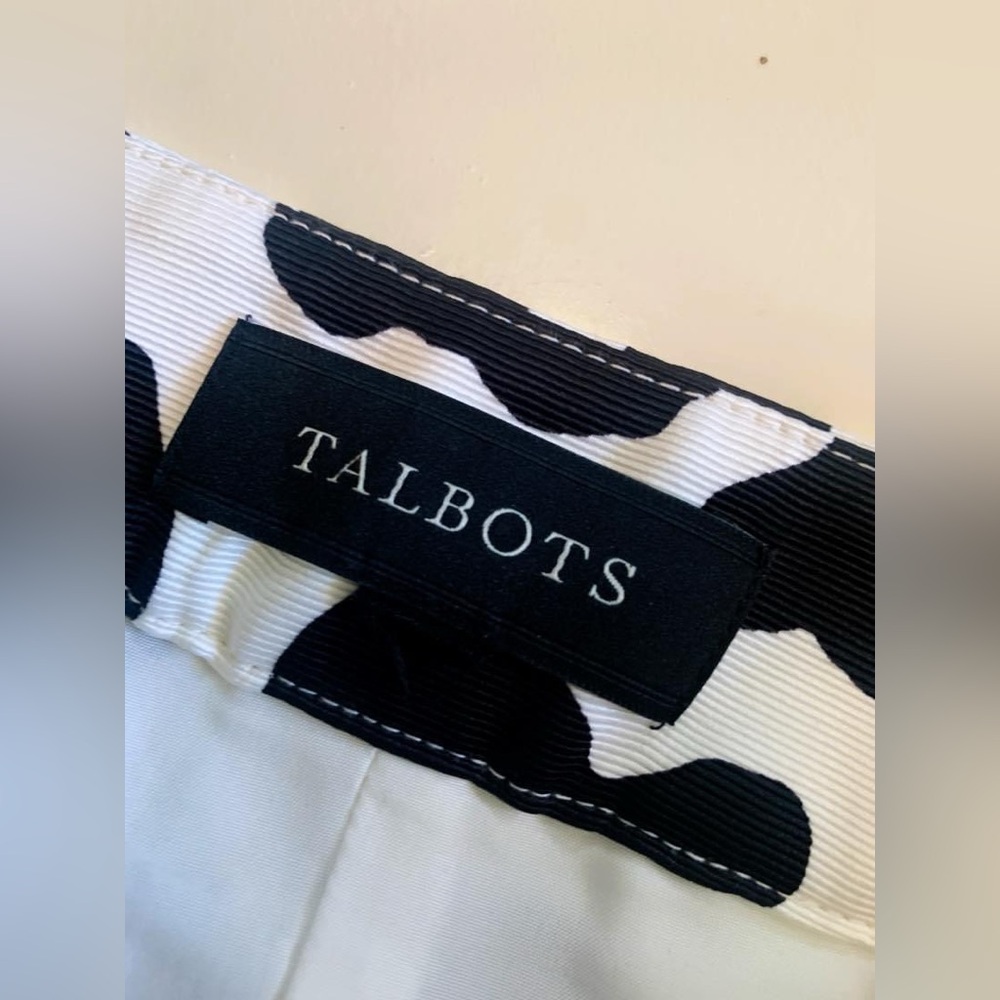 Talbots Black and White Leopard Print Midi Skirt - Picture 5 of 7